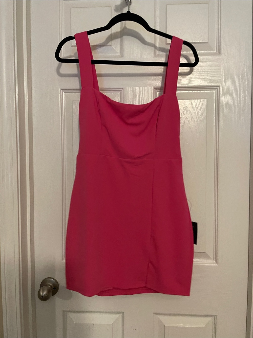 Lulu's Hot Pink Square-Neck Mini Dress